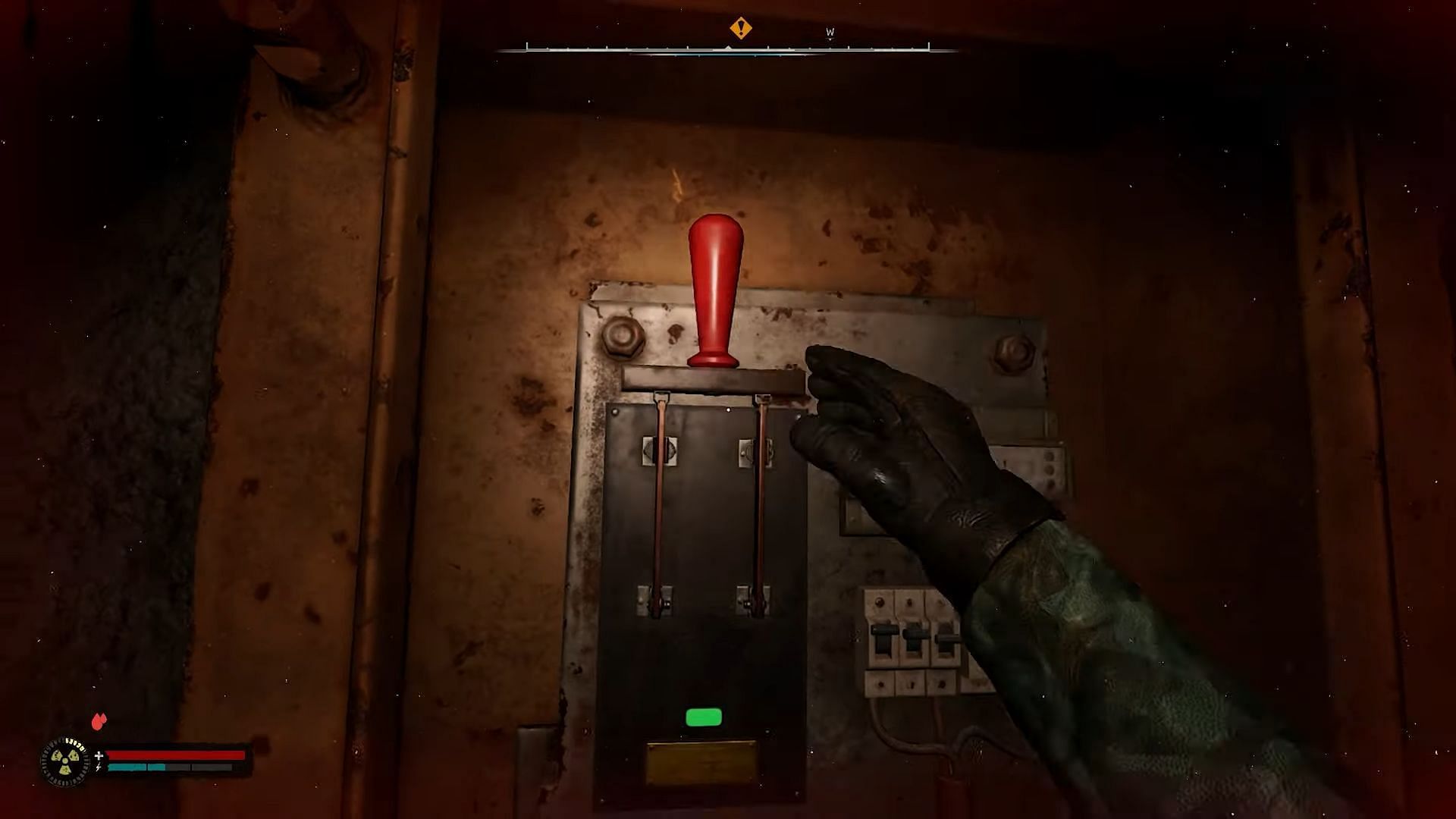 Activate the lever to unlock the room with the Glutton LMG. (Image via GSC Game World)