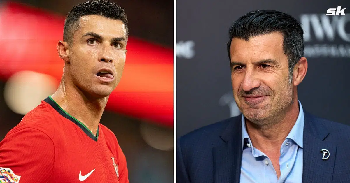 Real Madrid legends Cristiano Ronaldo and Luis Figo