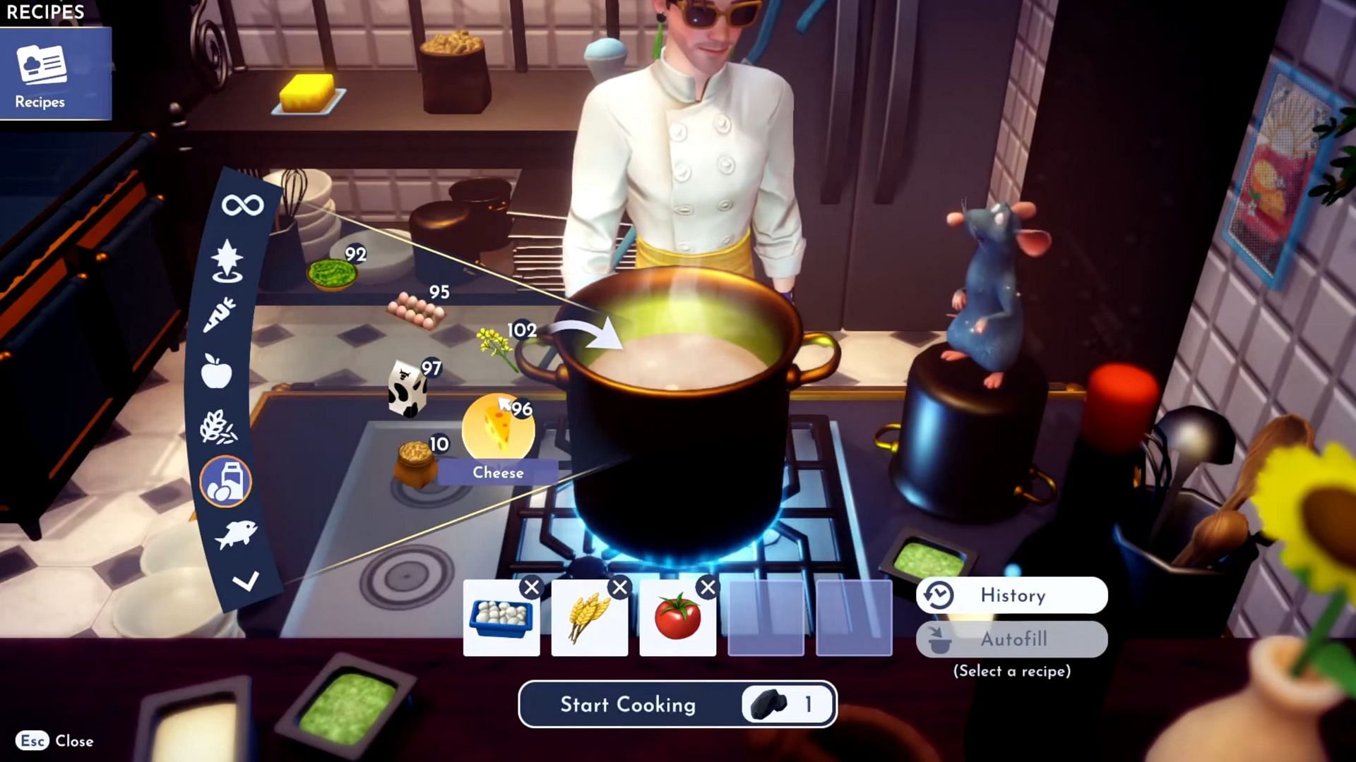 Put all the ingredients into a pot to make the pizza (Image via Gameloft)