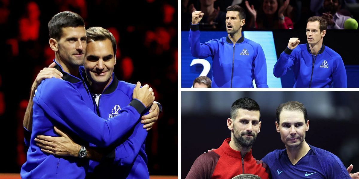 Novak Djokovic pictured alongside Roger Federer, Andy Murray, and Rafael Nadal (Source: Getty)