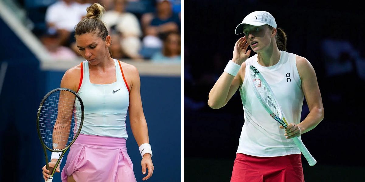 Simona Halep (L), Iga Swiatek (R), Sources: Getty