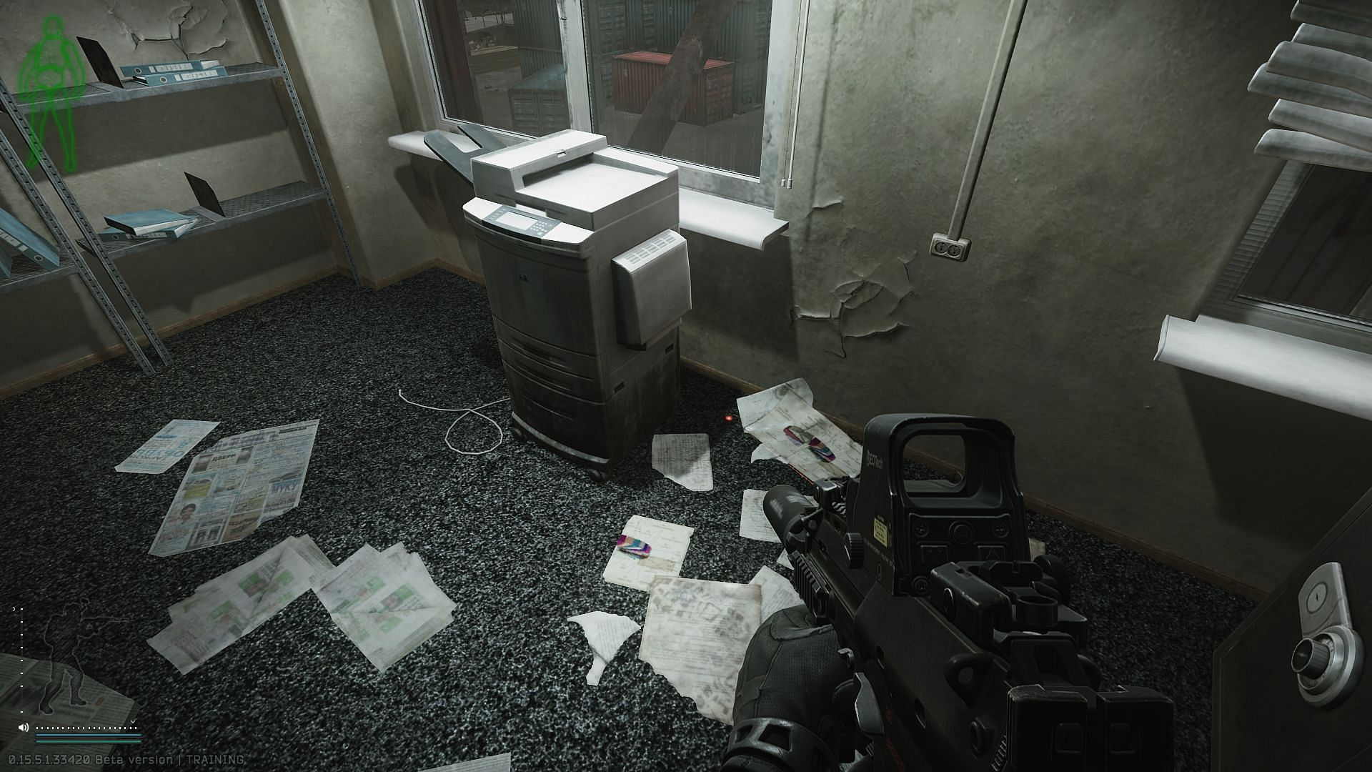 The cardboard box can spawn where the laser is pointing (Image via Battlestate Games)