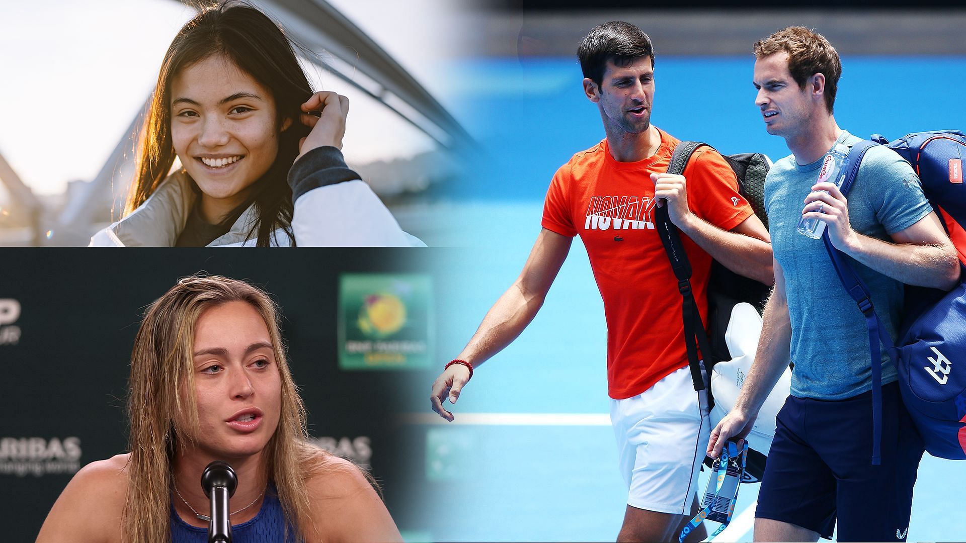 Emma Raducanu, Paula Badosa, Novak Djokovic and Andy Murray