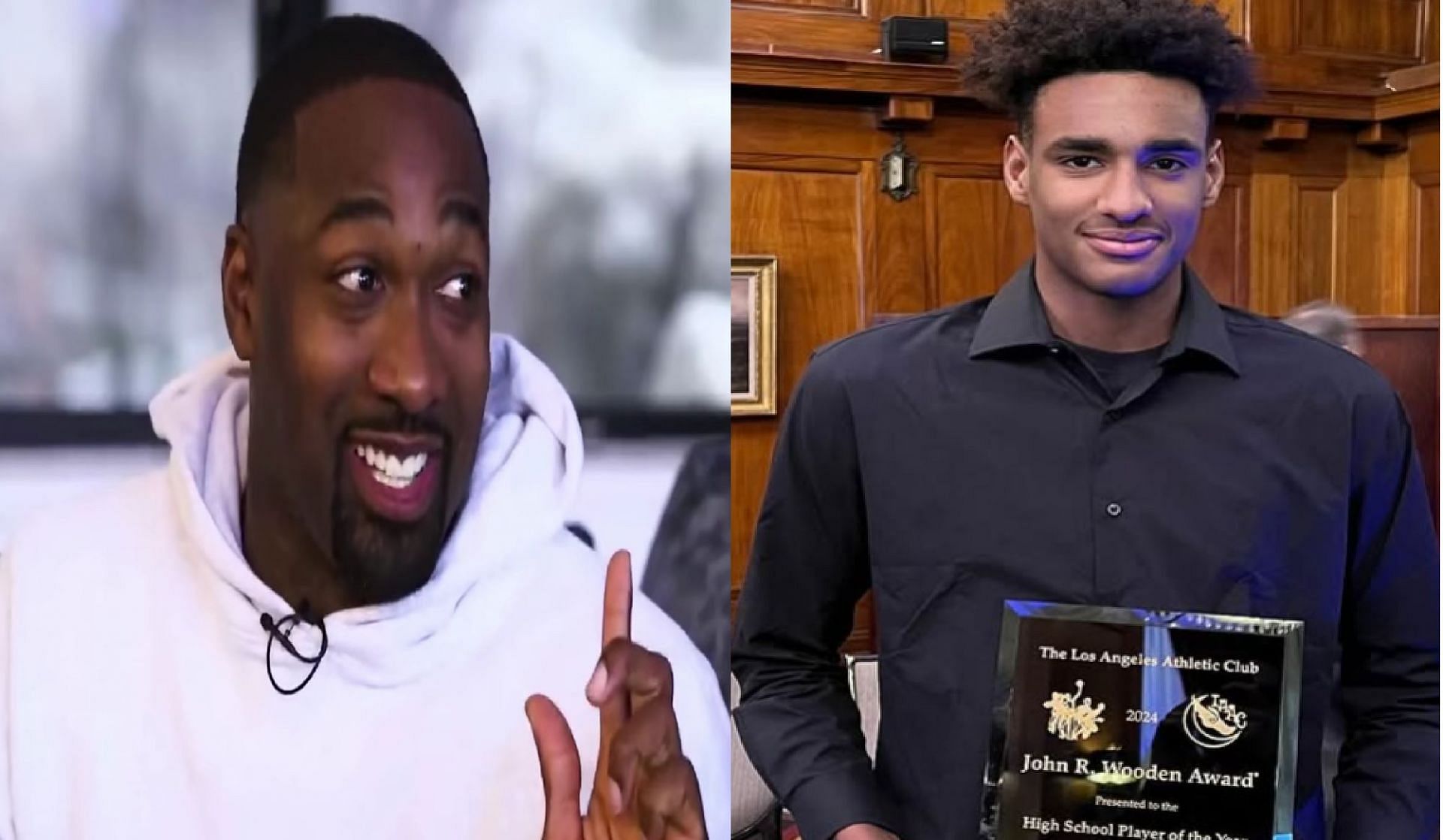 An image of Gilbert Arenas and Alijah Arenas side by side