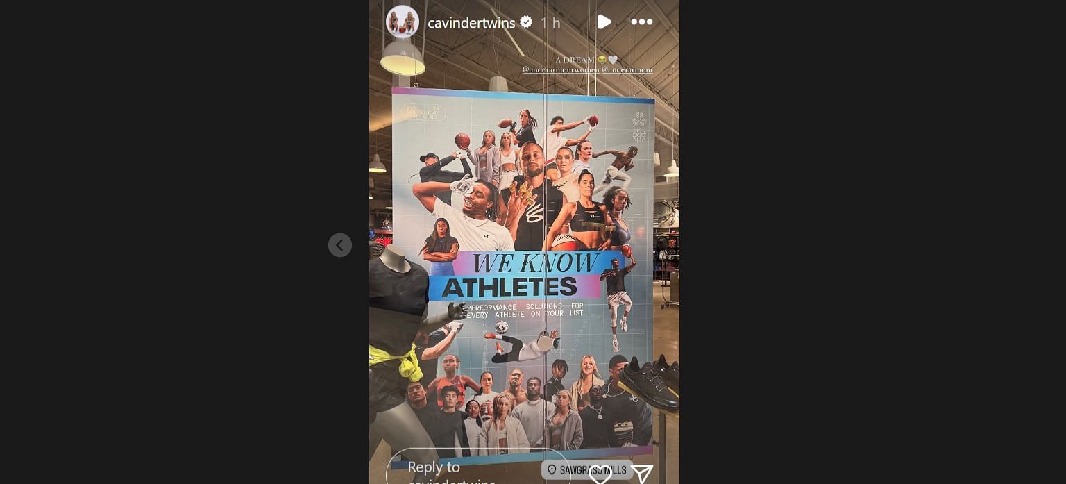 The Cavinder Twins showed how grateful they were to be featured on Under Armour&#039;s latest poster with a story on Instagram.