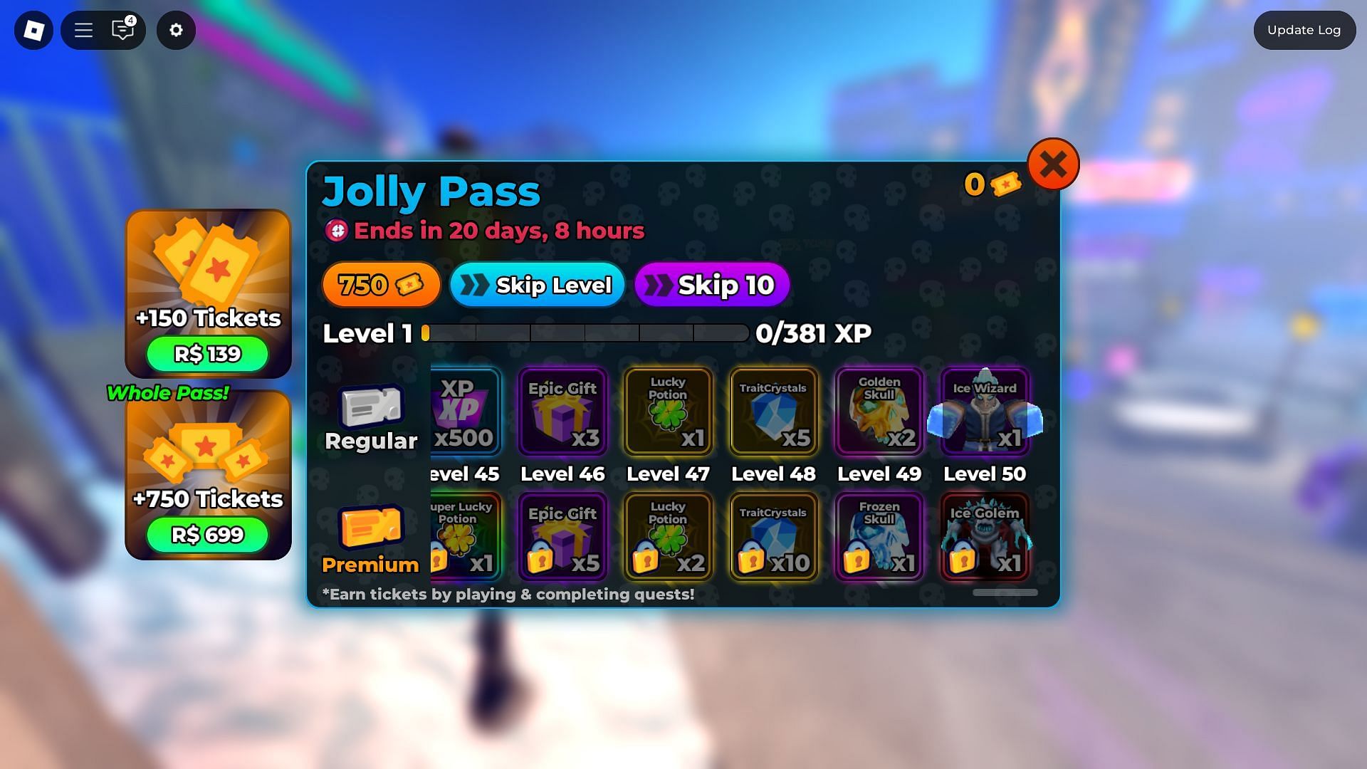 List of all the rewards in Jolly Pass (Image via Roblox)