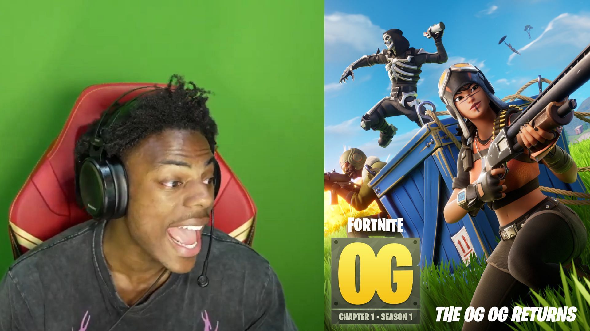 IShowSpeed rages at stream snipers playing Fortnite OG (Image via IShowSpeed/YouTube, Fortnite/Instagram)