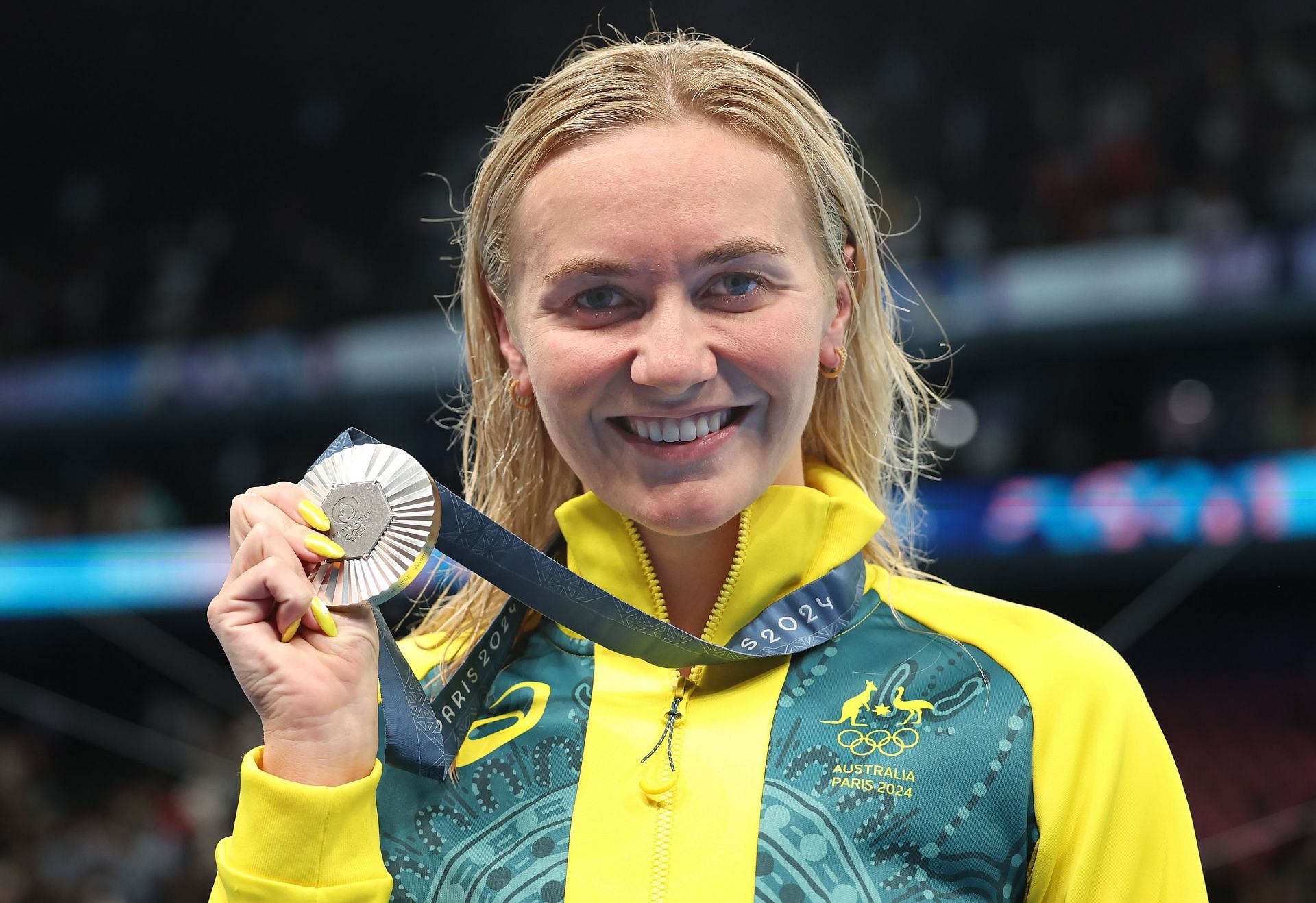 Ariarne Titmus wins the silver medal in Women&#039;s 800m Freestyle Swimming at the Olympic Games in Paris 2024: Day 3 - Source: Getty