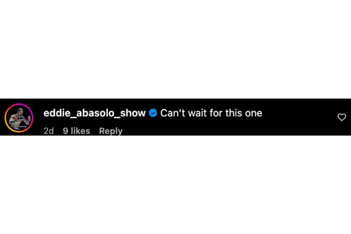 Screenshot of Eddie Abasolo&#039;s comment