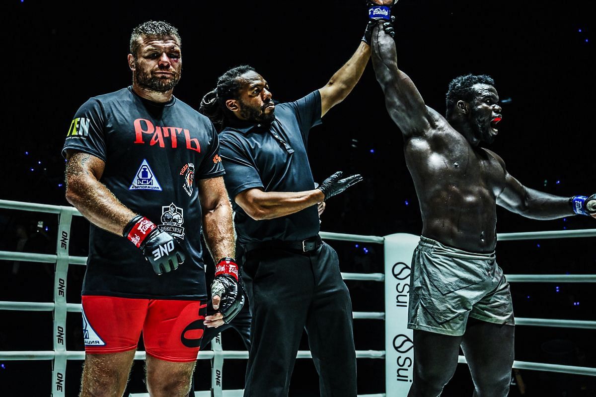 Oumar Kane celebrates his win over Anatoly Malykhin | Image credit: ONE Championship