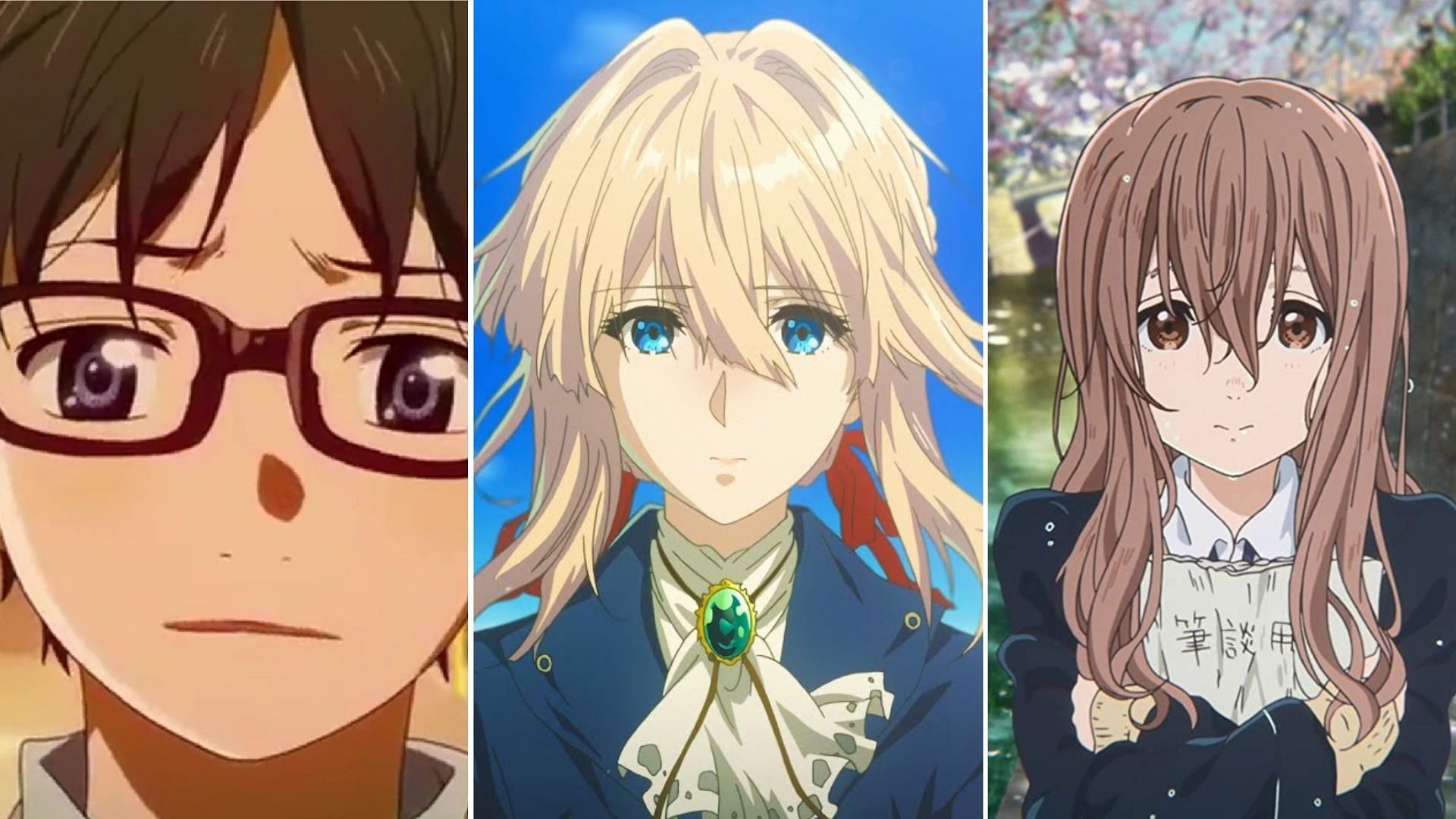 Your Lie in April, Violet Evergarden, A Silent Voice 