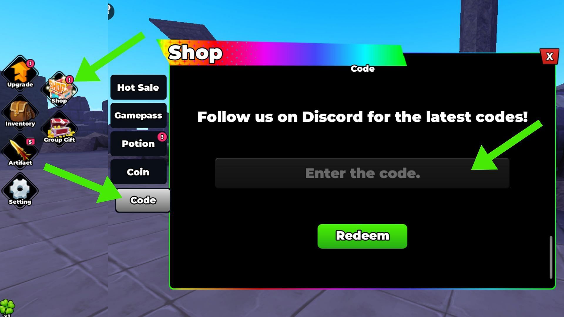 Roblox codes are case-sensitive, hence double-check before hitting the "Redeem" button (Image via Roblox)