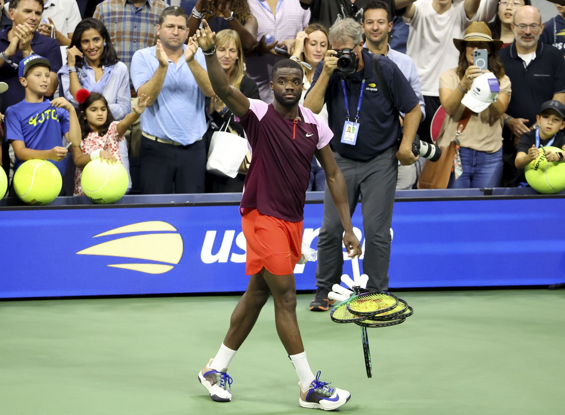 Frances Tiafoe salutes the fans on day 12 of the US Open 2022 - Source: Getty