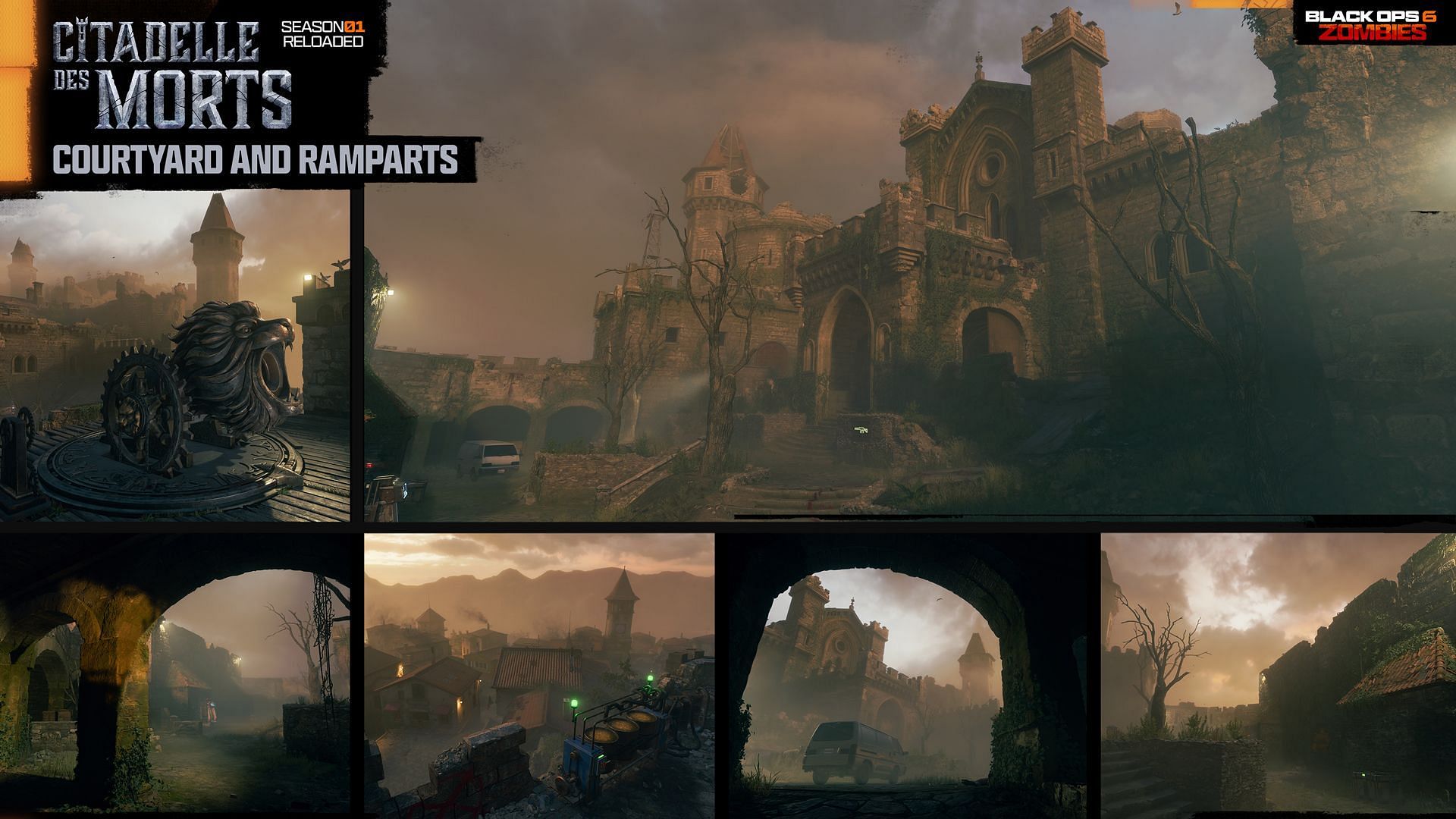 Citadelle Courtyard, Village, and Hillside Ramparts POIs in Citadelle des Morts (Image via Activision)