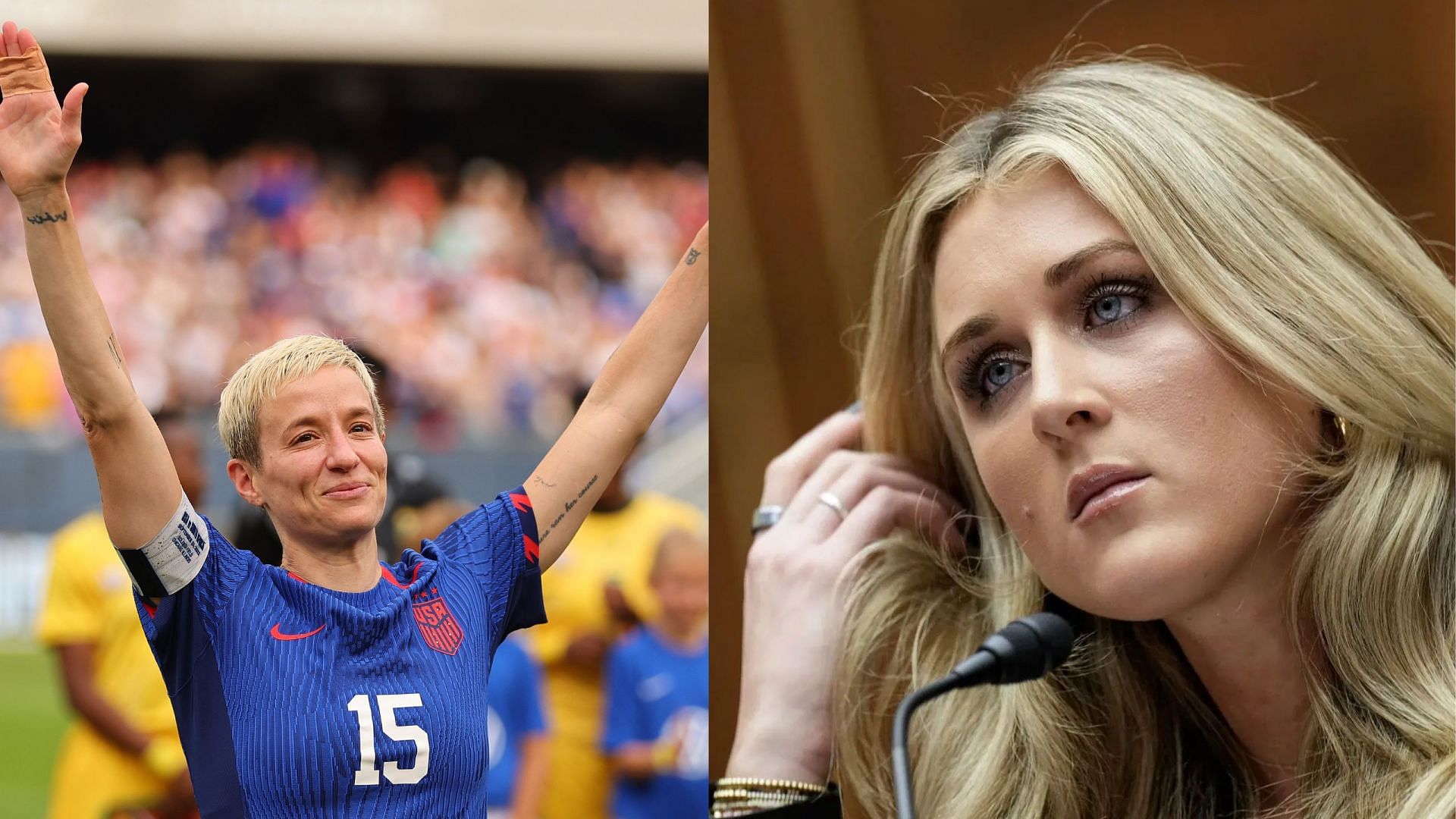 Riley Gaines&#039; take on Megan Rapinoe&#039;s support for trans athletes [Image Source : Getty]