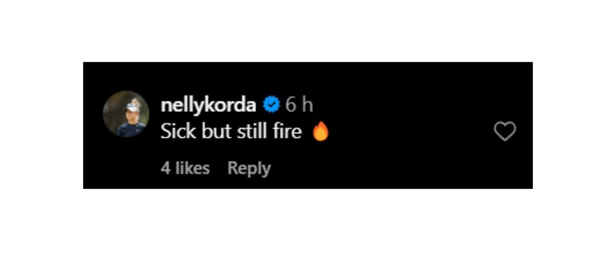 Nelly Korda&#039;s comment on Ivana Nedved&#039;s Instagram post (instagram.com/p/DD-e4_ltTb0/)