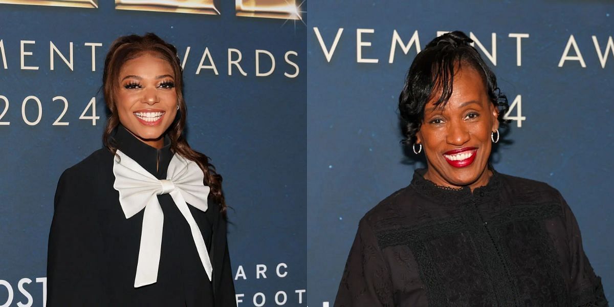 Gabby Thomas celebrates her 28th birthday after receiving 2024 Jackie Joyner-Kersee Athlete of the Year Award. (Images by Getty)