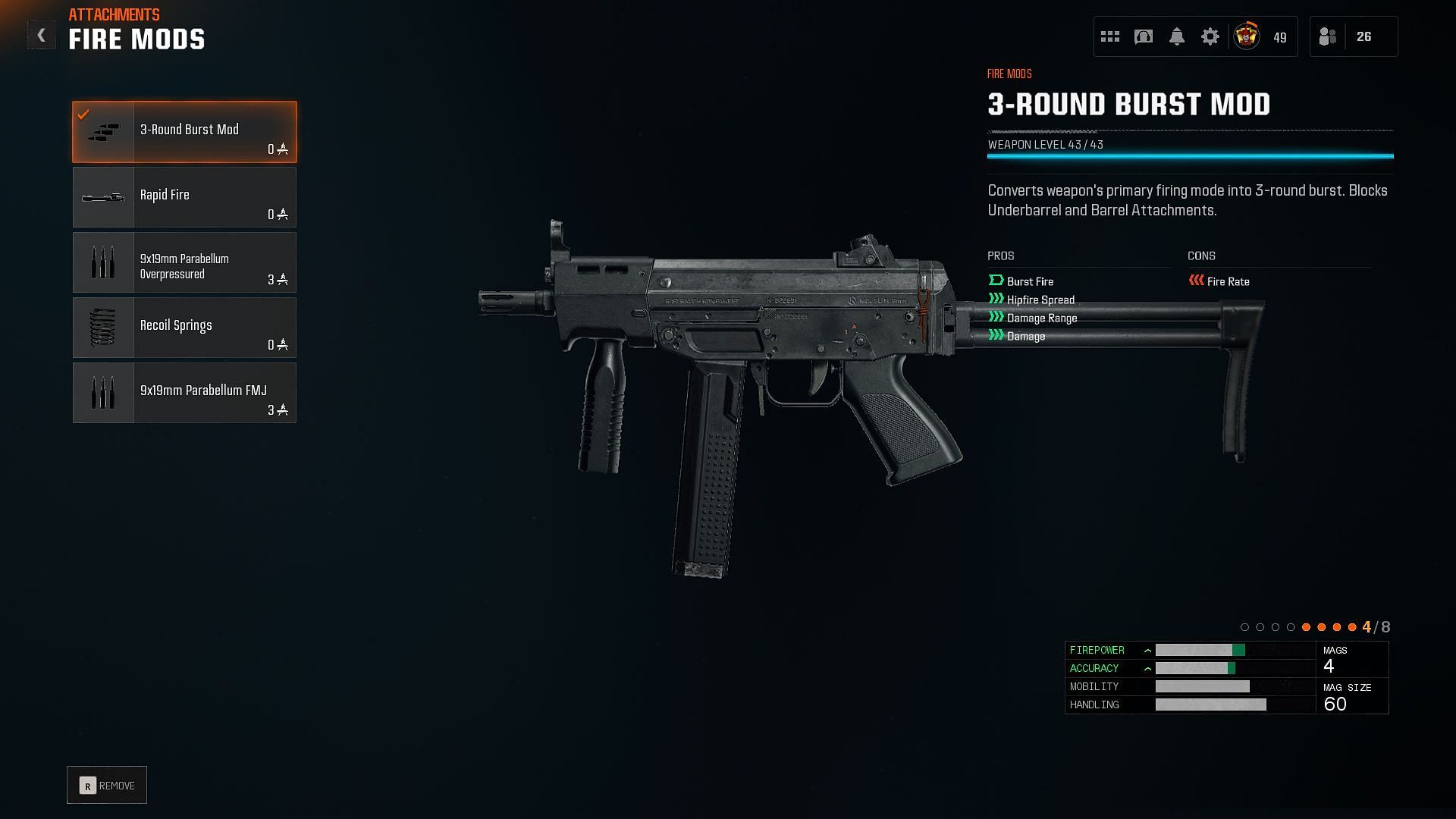 Using the 3-Round Burst Mod on the Kompakt 92 in Black Ops 6 and Warzone (Image via Activision)