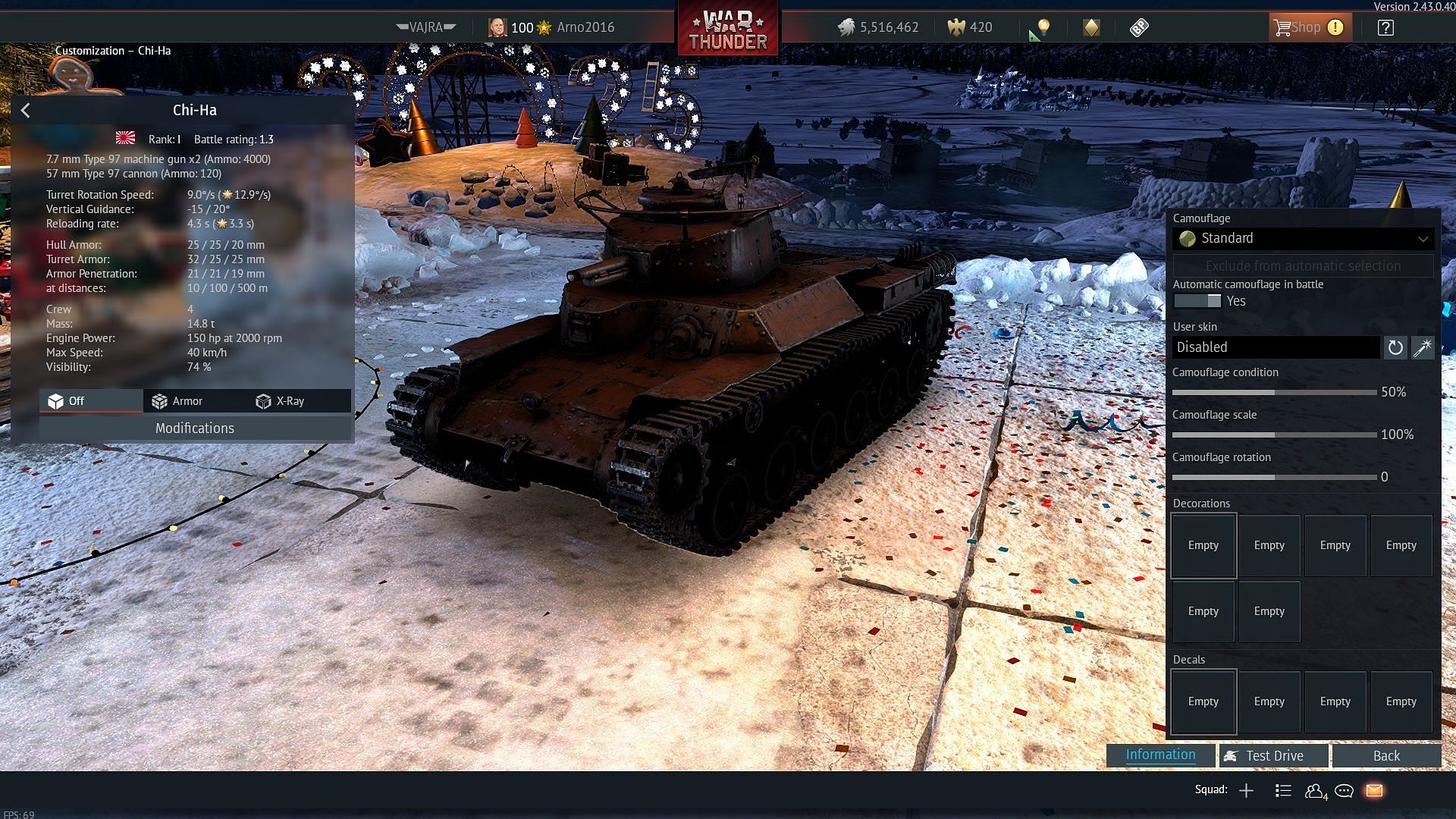 The Chi-Ha is a Rank I medium tank (Image via Gaijin Entertainment)