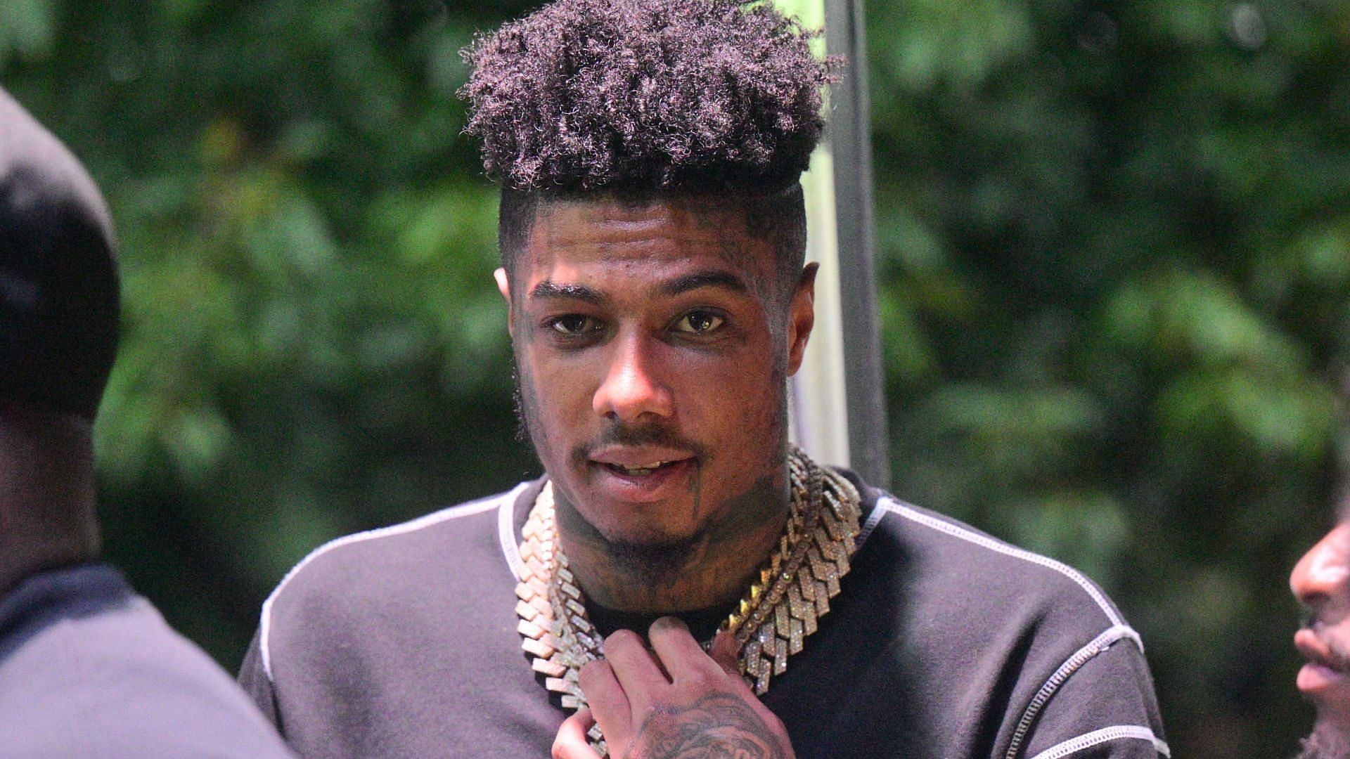 Rapper Blueface attends the Atlanta Black Pride Weekend Pure Heat Community Festival at Piedmont Park on September 4, 2022, in Atlanta, Georgia. (Image via Getty/Prince Williams)