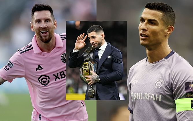 UFC insider shares two-word reaction to Real Madrid fan Ilia Topuria disrespectfully placing Lionel Messi above Cristiano Ronaldo