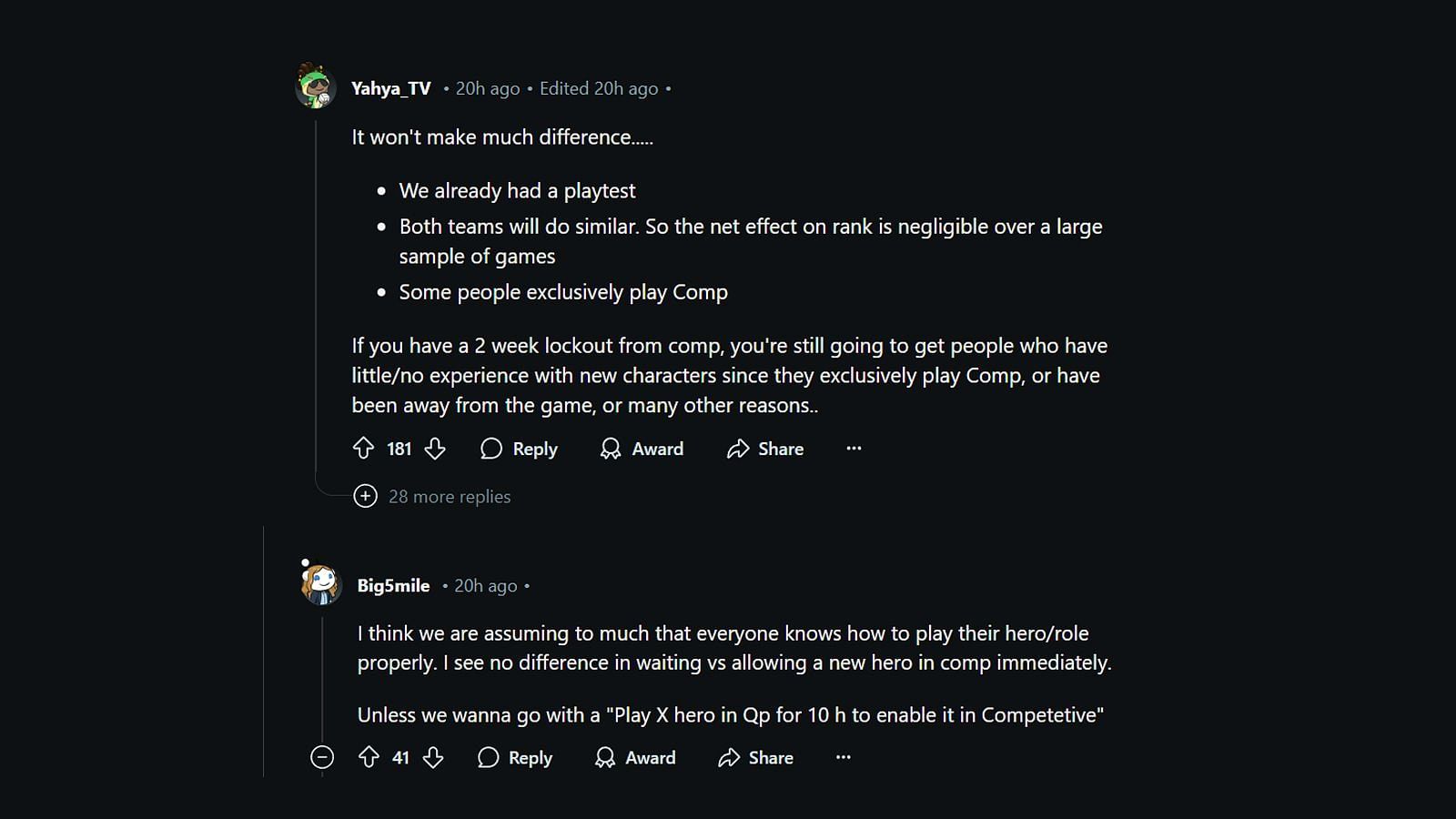 More comments from the community (Image via Reddit || r/Overwatch)