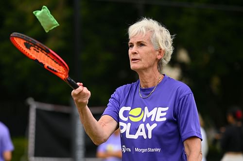 Judy Murray hosts a clinic during the launch of WTA's Come Play at Fawkner Park South Yarra Tennis Centre  - Source: Getty