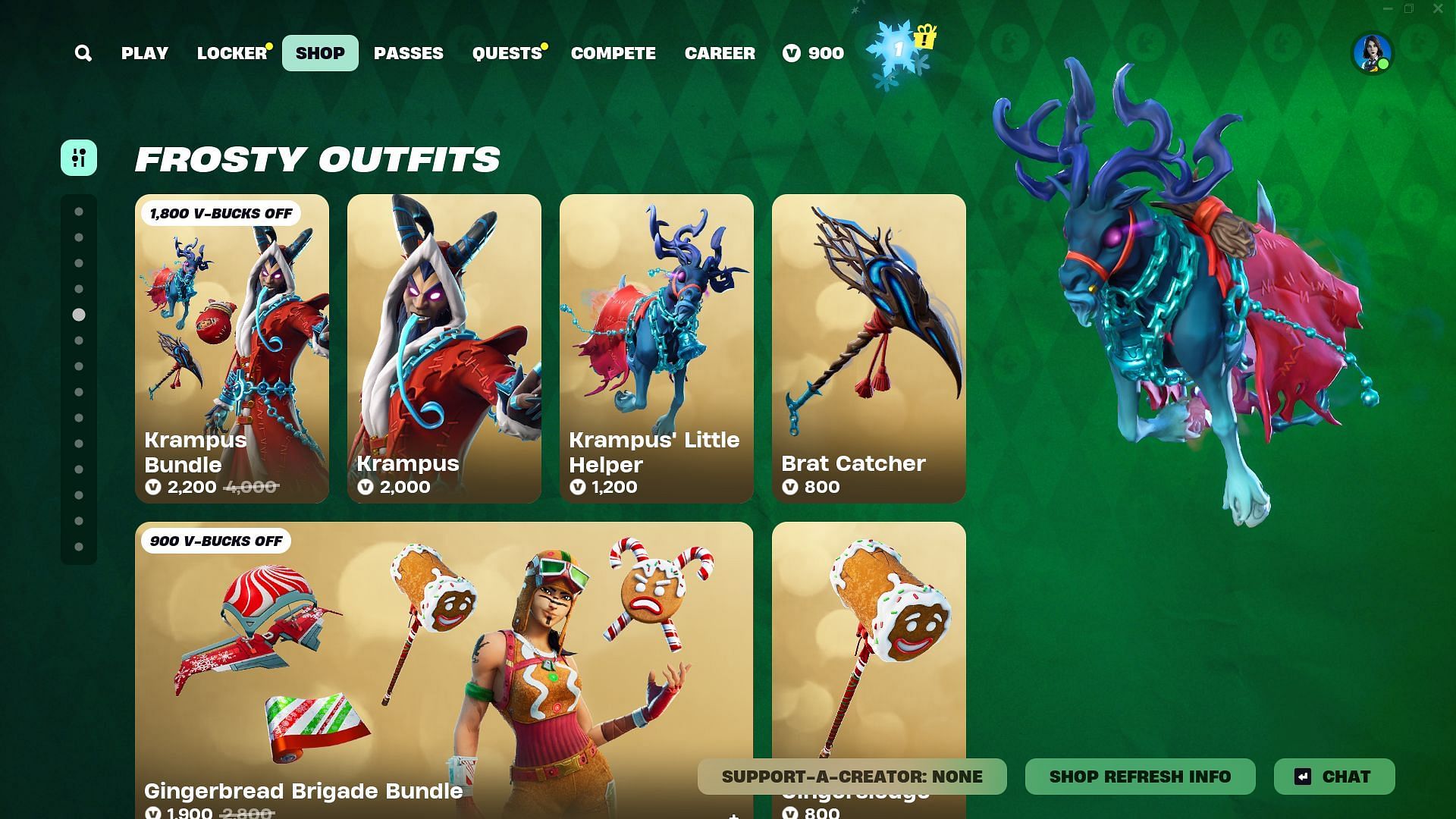 You can purchase the Krampus skin individually in Fortnite (Image via Epic Games)