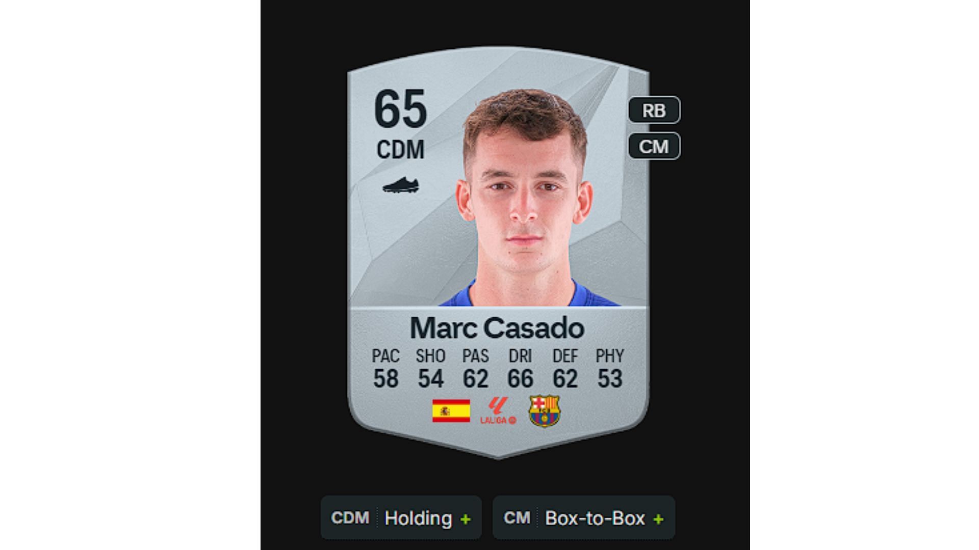 Marc Casado&#039;s current stats (Image via Futwiz || EA Sports)