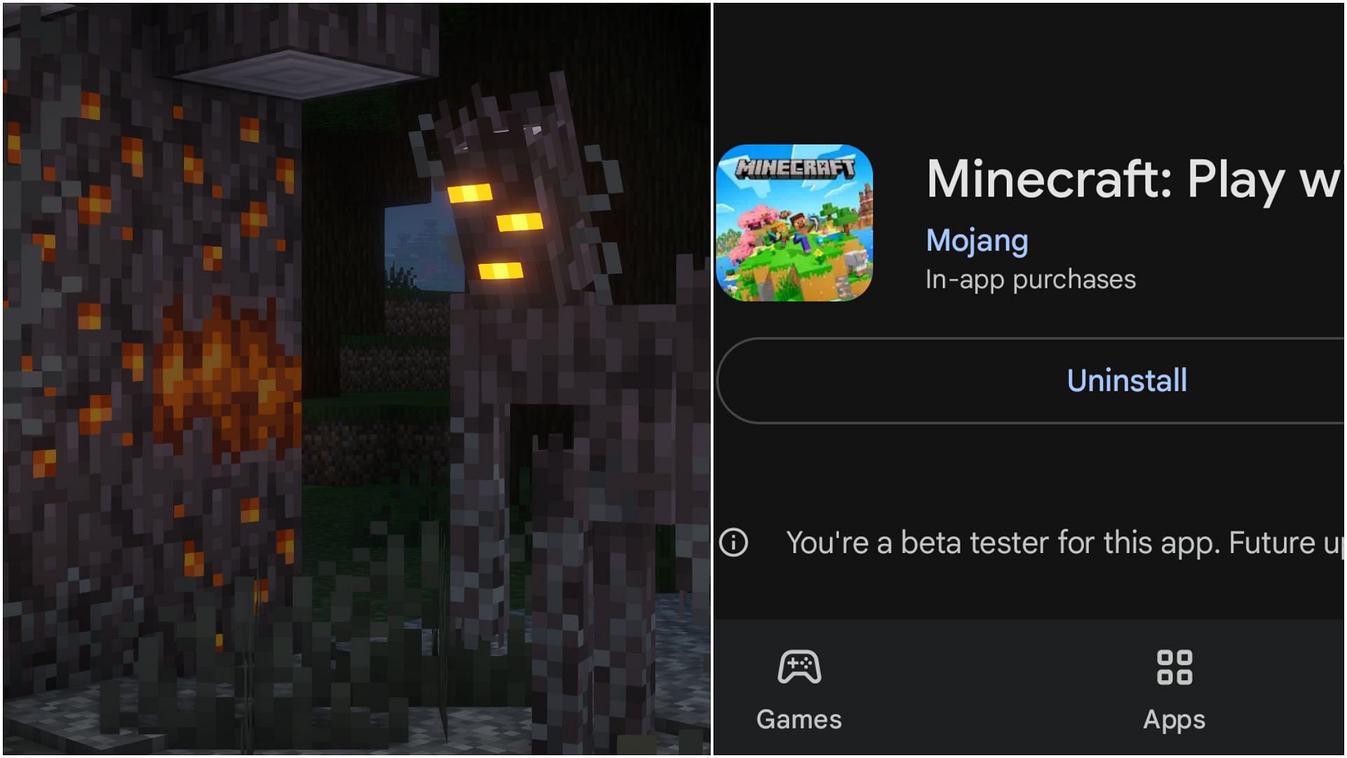 There are methods to uninstall Minecraft on every platform (Image via Mojang Studios || Google Play Store)