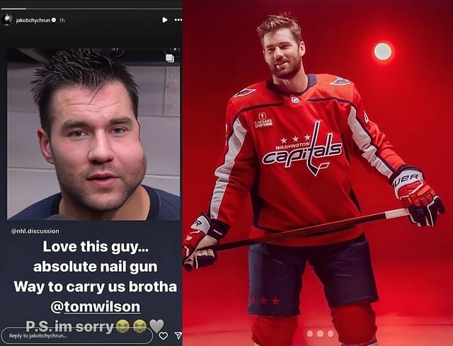 Jakob Chychrun apologizes and shows respect for Tom Wilson after injury incident (via Instagram/@ tomwilson and jakobchychrun)