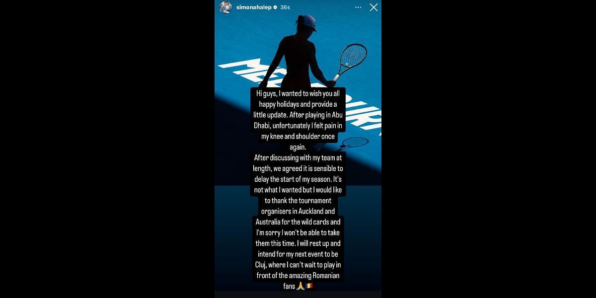 Simona Halep via Instagram Stories