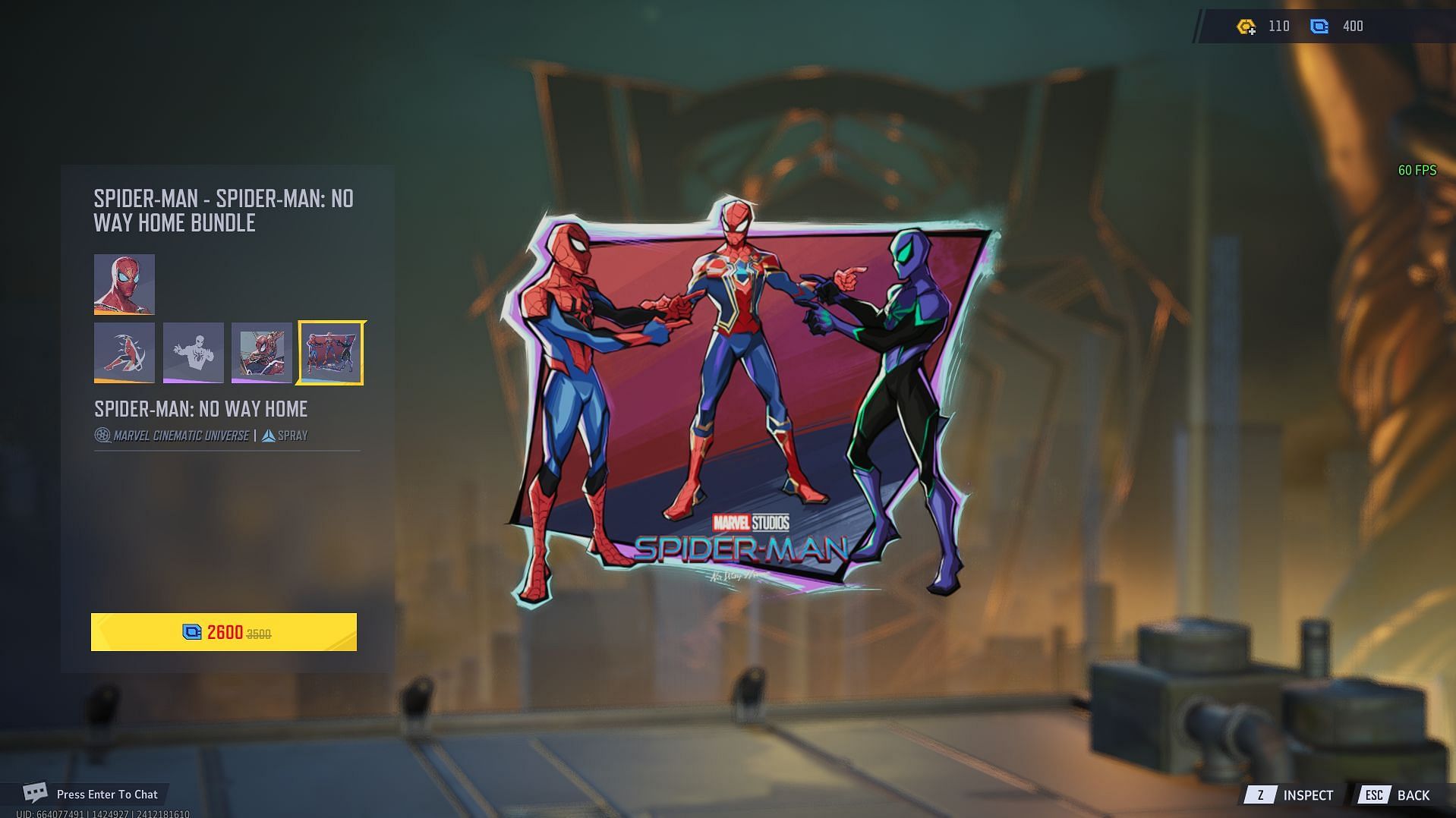 Spider-Man: No Way Home spray in Marvel Rivals (Image via NetEase Games)