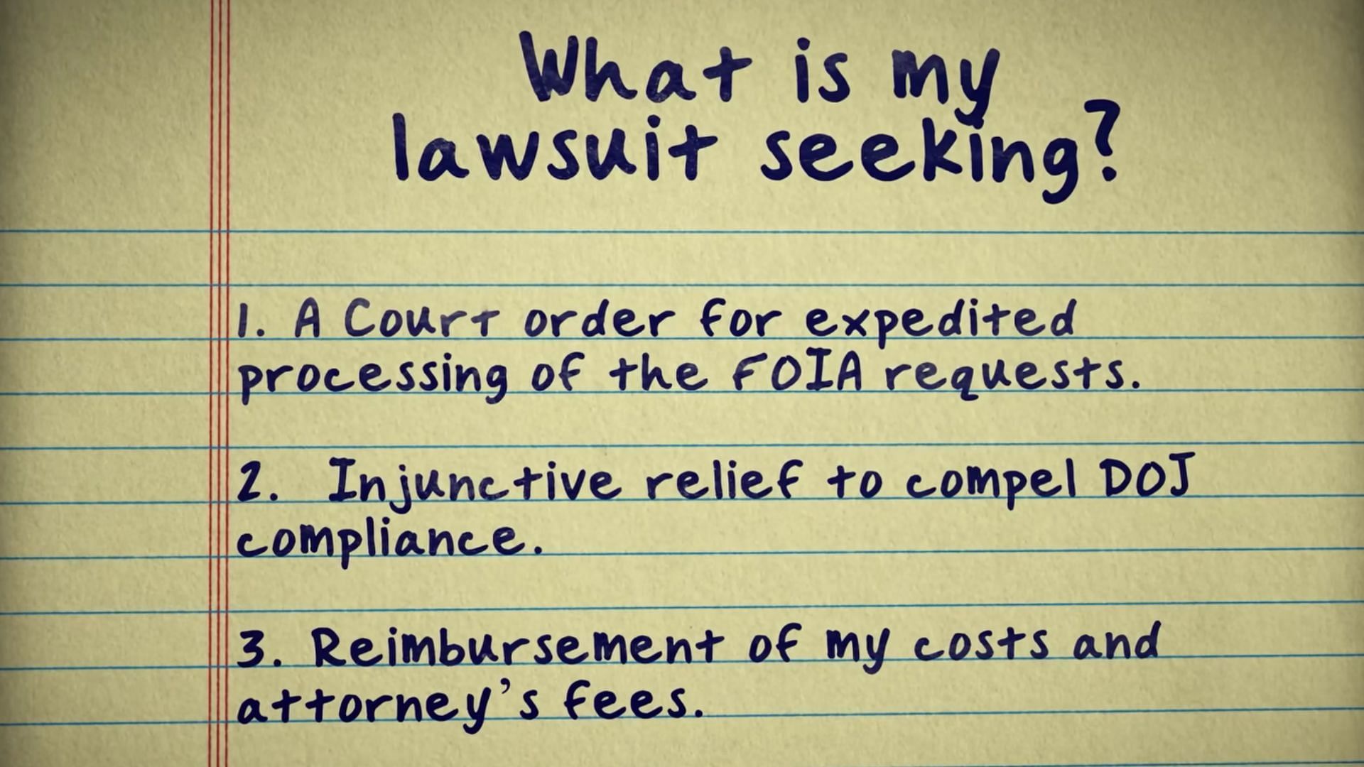 A quick breakdown of what LegalEagle aims to achieve with his lawsuit (Image via LegalEagle/YouTube