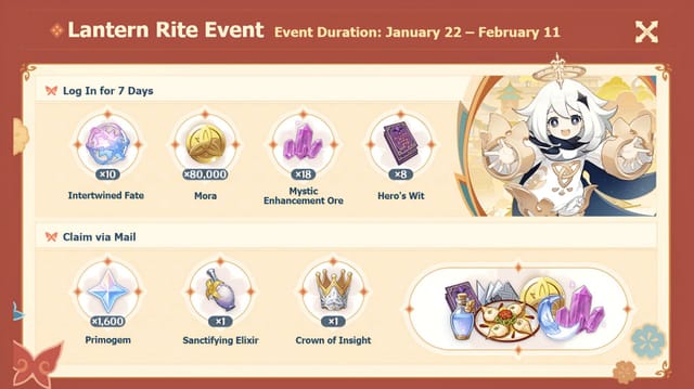 Genshin Impact 5.3 Lantern Rite rewards revealed