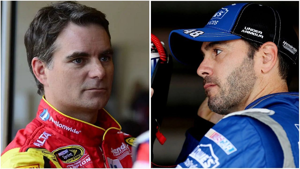 Former NASCAR driver Jeff Gordon (left) and seven-time Cup Series champion Jimmie Johnson (right) [via Getty]