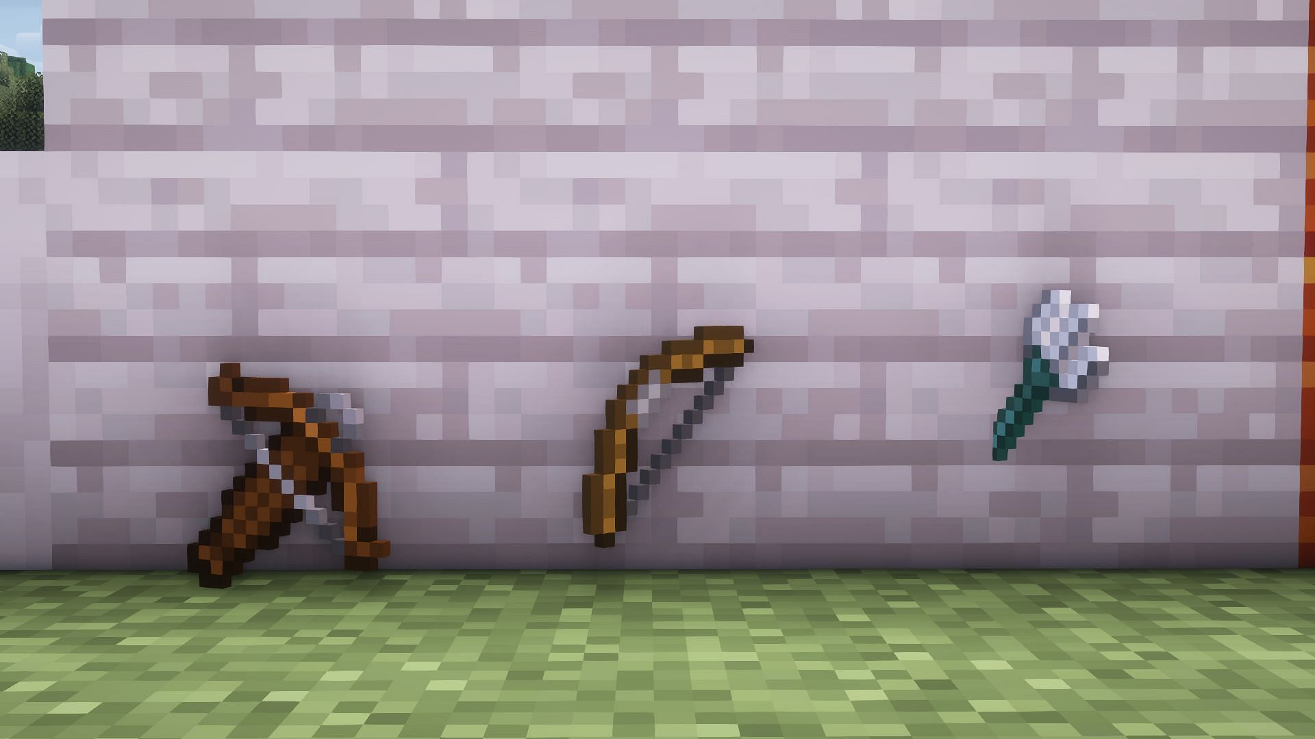 Bows, Crossbows, and Tridents are ranged weapons in Minecraft (Image via Mojang Studios)