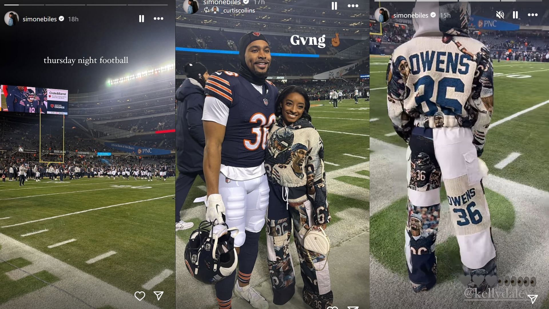 Simone Biles enjoys Bears-Seahawks TNF clash with husband Jonathan Owens (Image Credit: Instagram/@simonebiles)