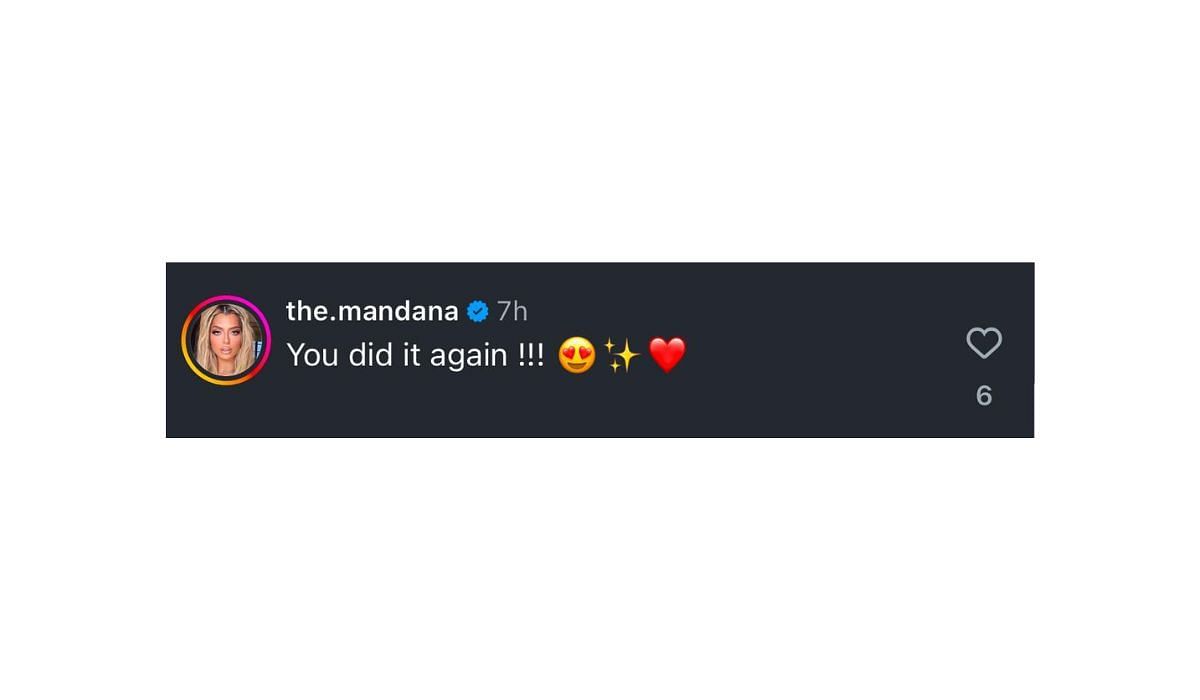 Mandana Bolourchi&#039;s comment on Jordyn Wood&#039;s latest post on Instagram