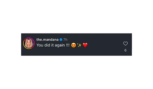 Mandana Bolourchi's comment on Jordyn Wood's latest post on Instagram