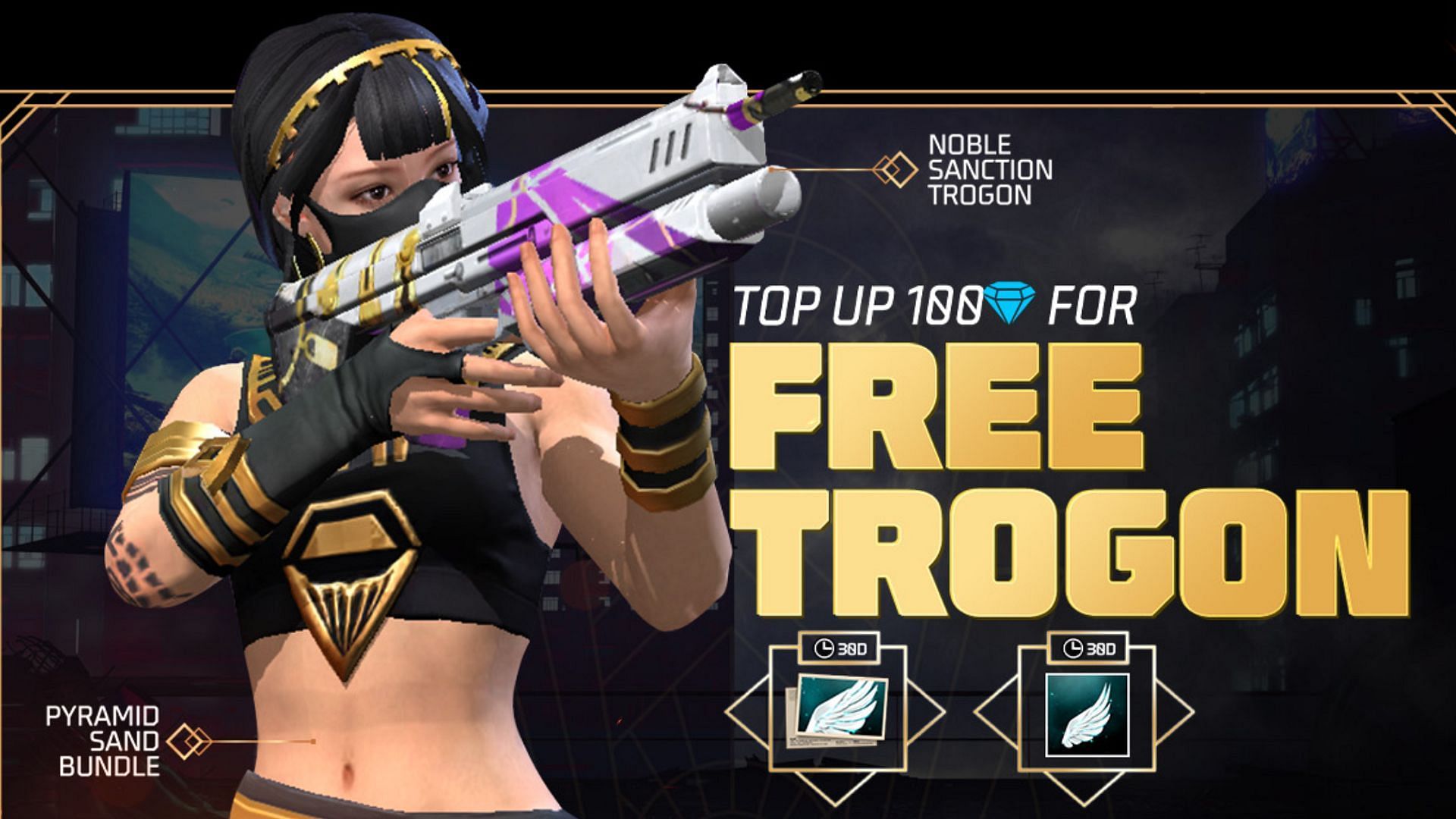 The Free Fire Noble Top-Up event last for over one week (Image via Garena)