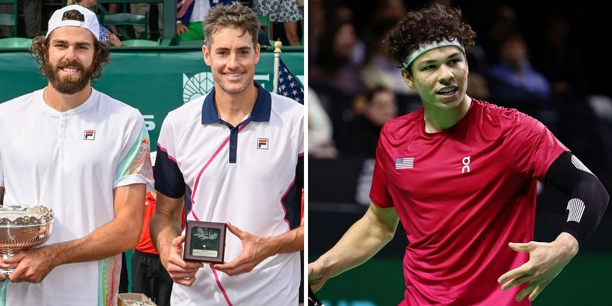 (L) Reilly Opelka with John Isner; Ben Shelton (R) | Images: Getty