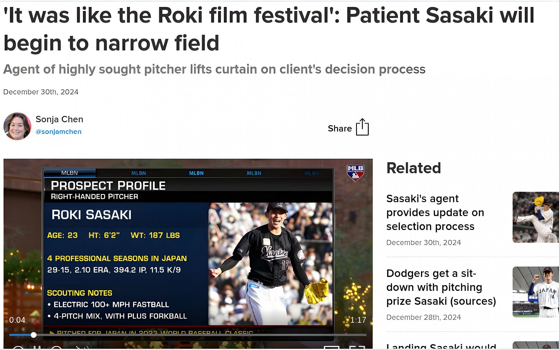 Roki Sasaki MLB