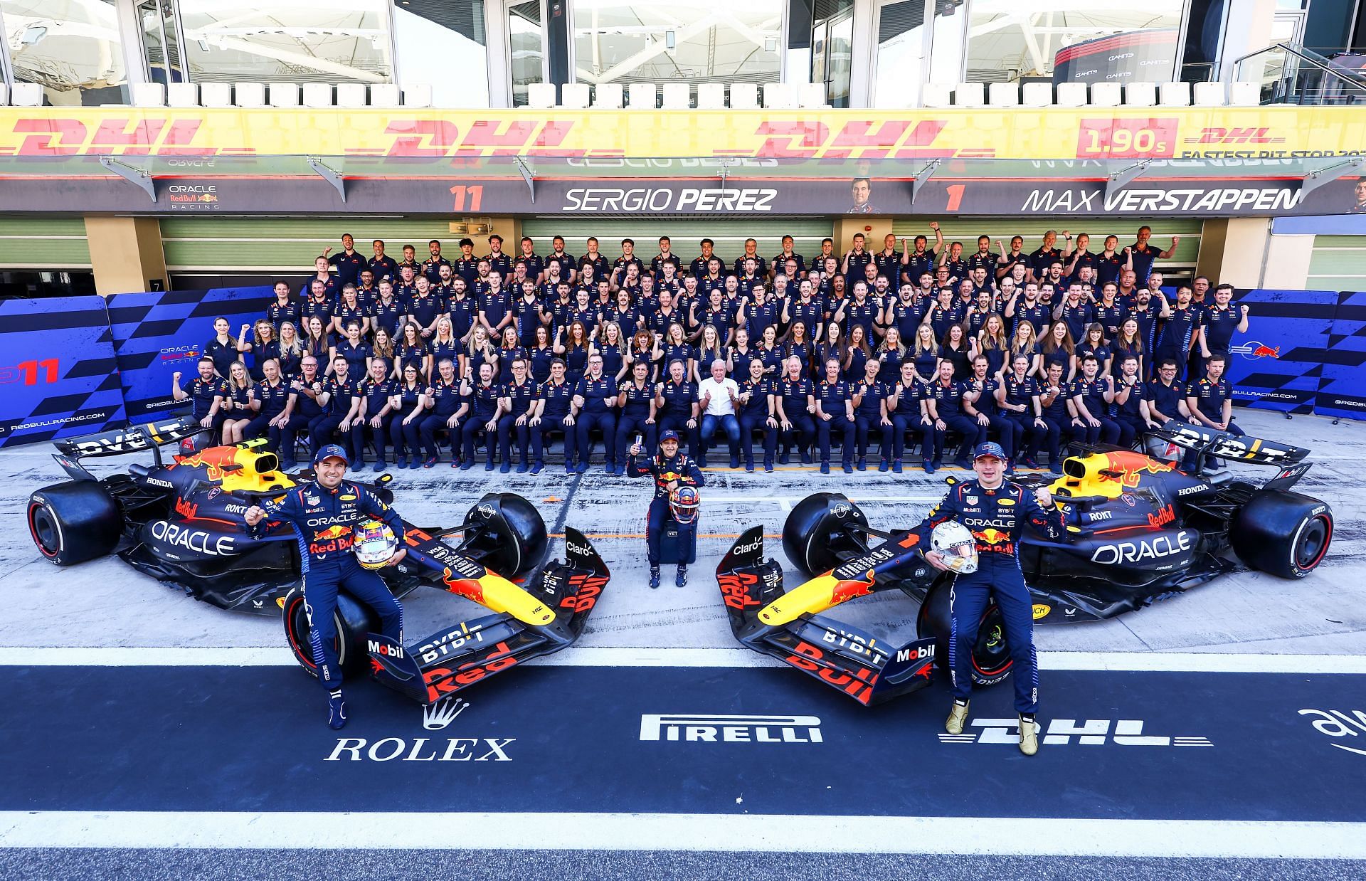 Sergio Perez with the Red Bull Racing team- Source: Getty