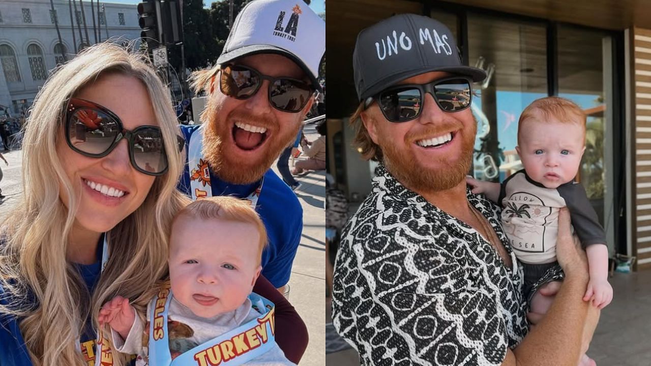 Justin Turner, wife Kourtney and son Bo (Images from - Instagram.com/@court_with_a_k)