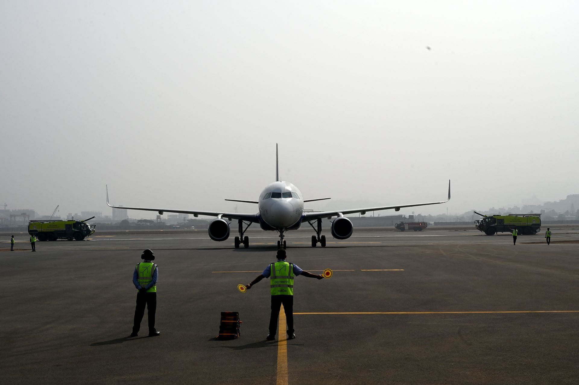 First Commercial Aircraft Lands At Navi Mumbai International Airport - Source: Getty