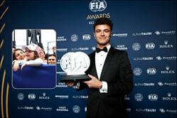 Watch: Penelope Kvyat gives Lando Norris a sticker just before the F1 Abu Dhabi GP as the driver goes on to win the race