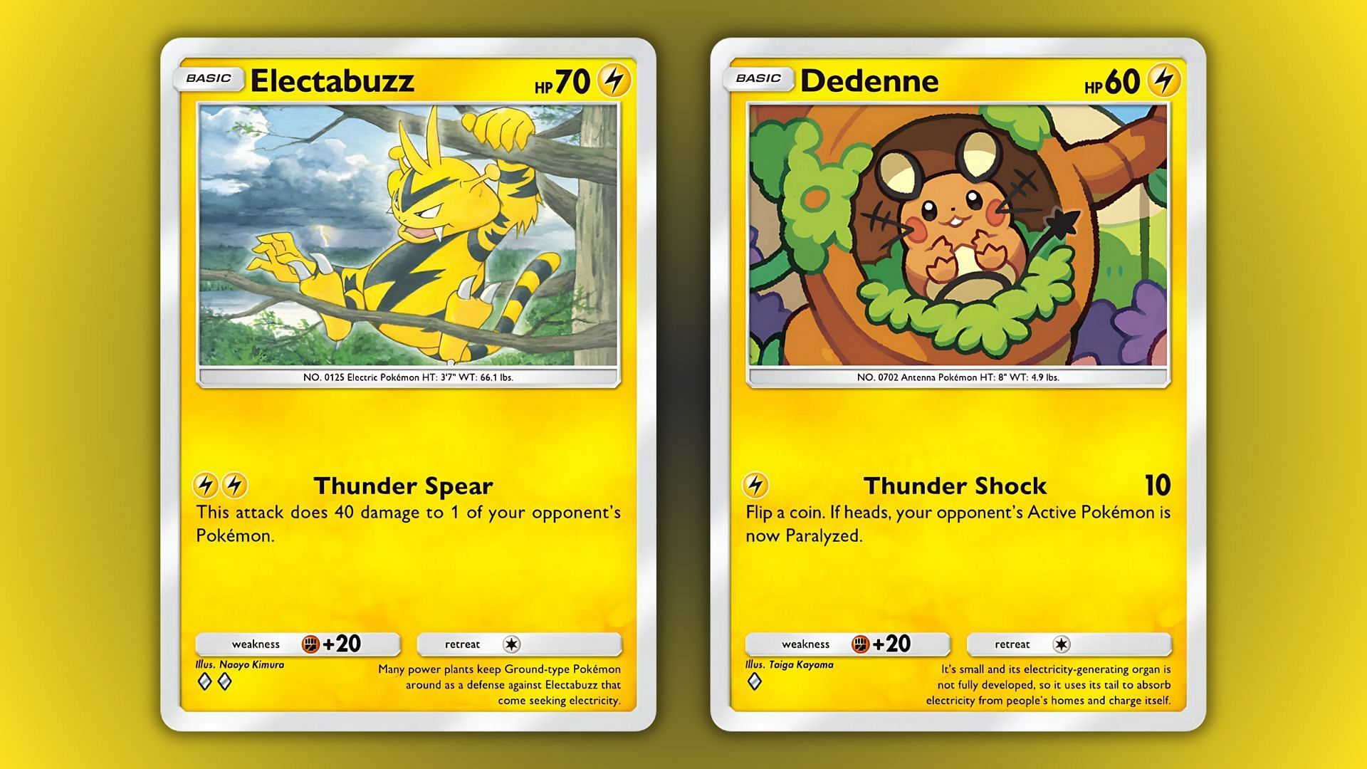 Electabuzz and Dedenne from Mythical Island as seen in the game (Image via The Pokemon Company)