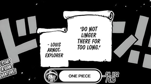 Louis Arnot's warning as seen in the manga (Image via Shueisha/Eiichiro Oda)