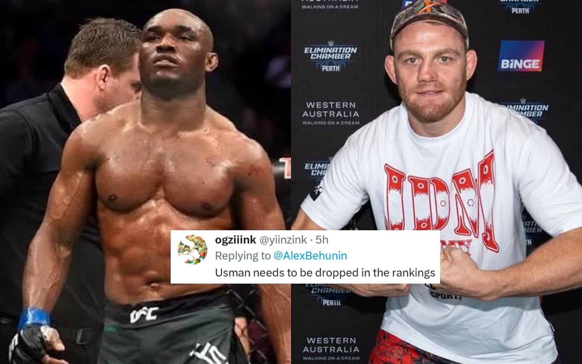 Fans react as rumors of Jack Della Maddalena (right) vs. Kamaru Usman (left) at UFC 312 is not being made.  [Image courtesy: @ jackdellamaddalena, @usman84kg on Instagram]